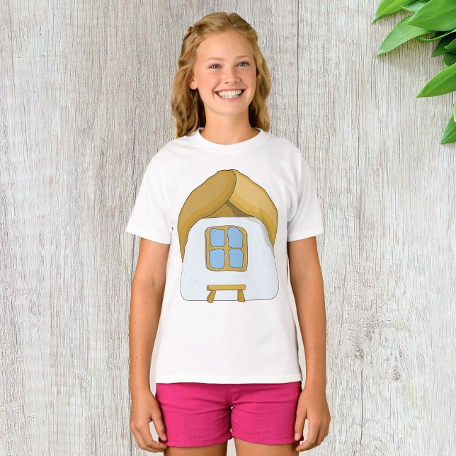 Camiseta Casa Pequena de Palha Desenhada à Mão (Criador carregado)