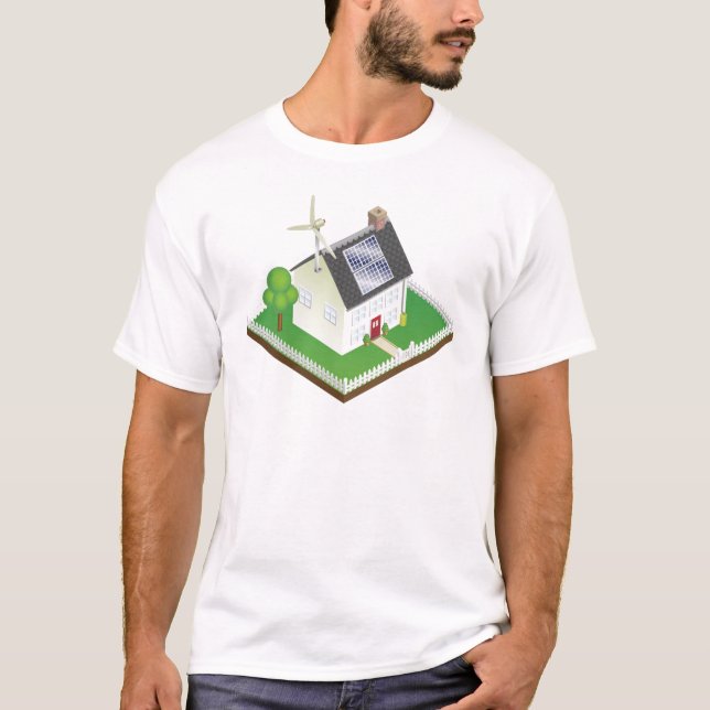 Camiseta Casa sustentável da energia renovável (Frente)