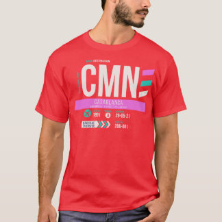 Camiseta Casablanca CMN Código do aeroporto Bagagem Marca 1