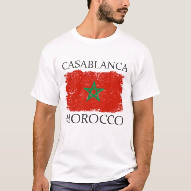 Camiseta Casablanca Marrocos Flag Tourist (Frente)