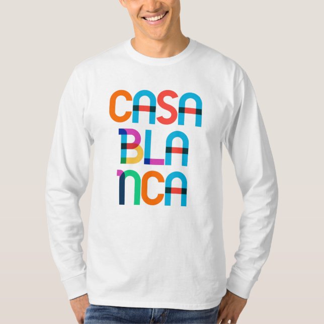 Camiseta Casablanca Marrocos - Pop Art Letters (Frente)