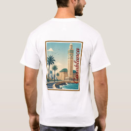 Camiseta Casablanca Morocco Vector Skyline T-Shirt.
