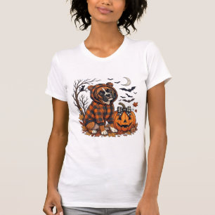 Camiseta Casaco com Capuz Xadrez de Cachorro Boxer Hallowee
