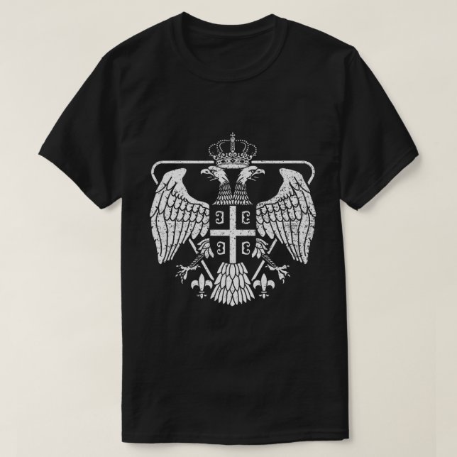 Camiseta Casaco de armas da águia sérvia (Frente do Design)