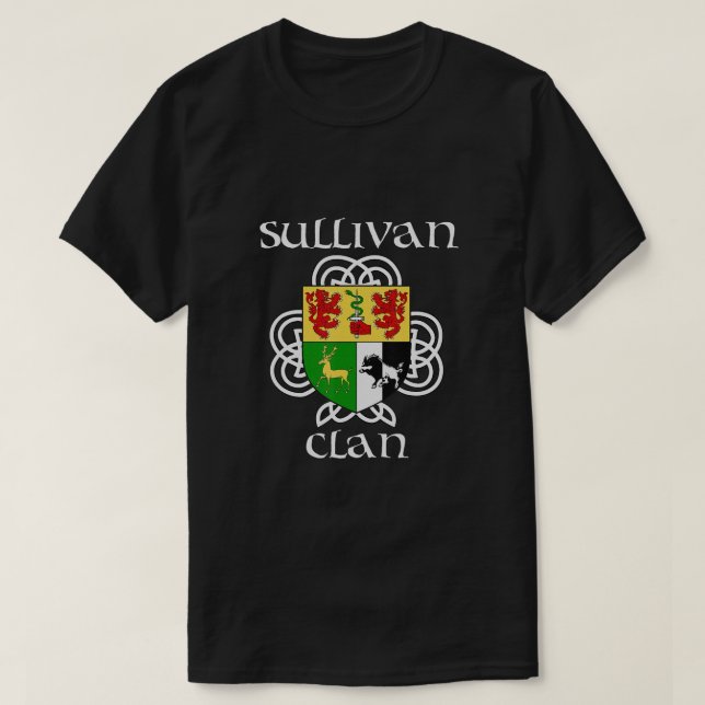 Camiseta Casaco de Armas da Crest Família Sullivan (Frente do Design)