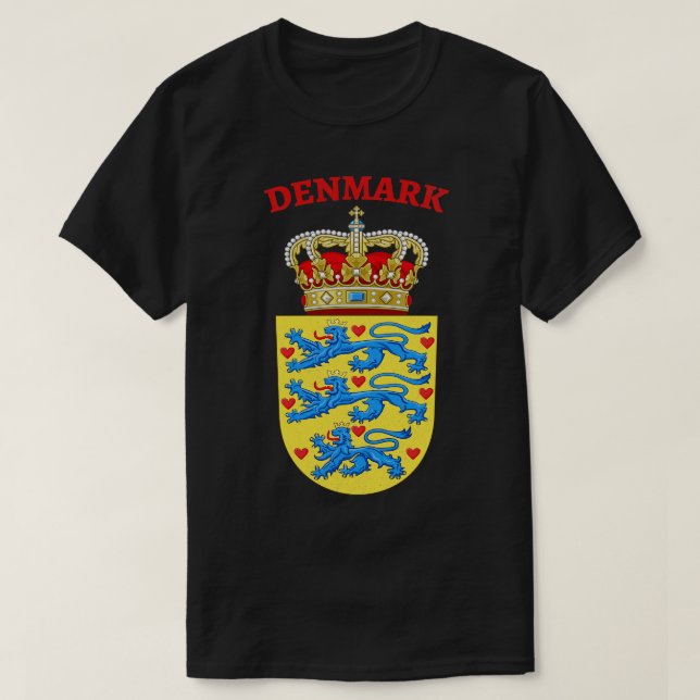 Camiseta Casaco de armas da Dinamarca (Frente do Design)