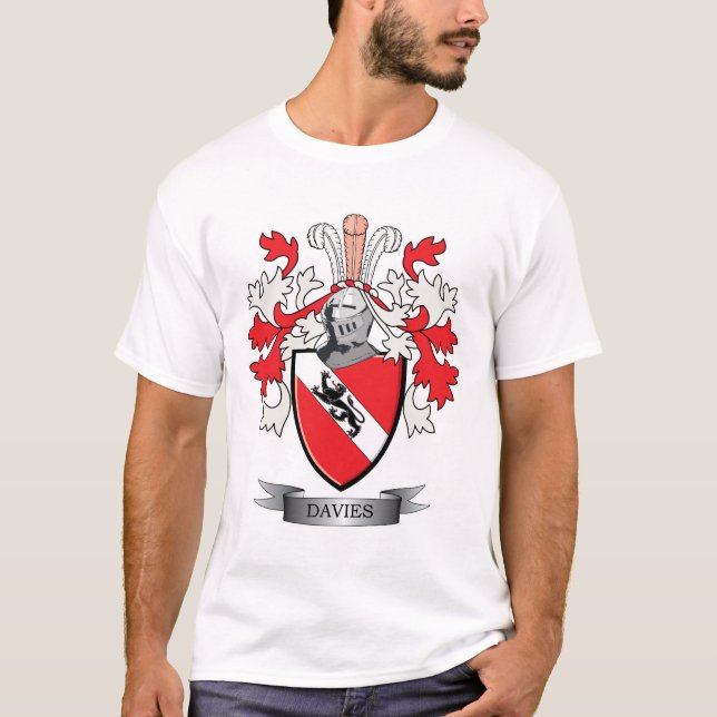 Camiseta Casaco de armas da família Davies (Frente)