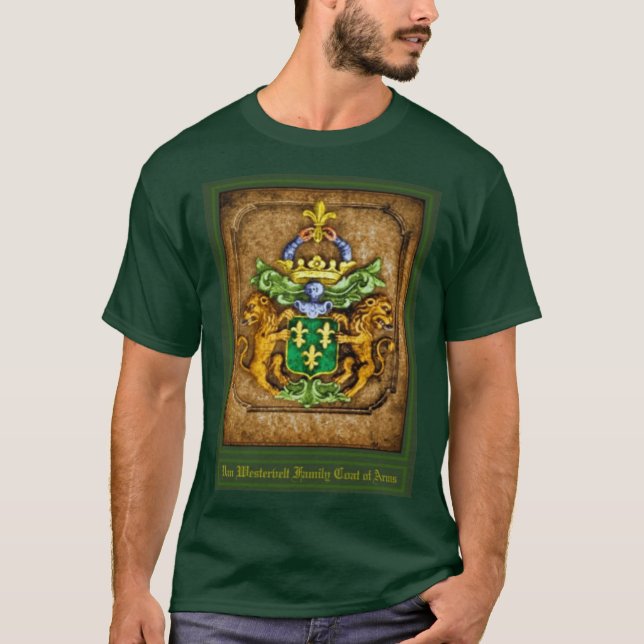 Camiseta Casaco de armas da família Van Westervelt (Frente)