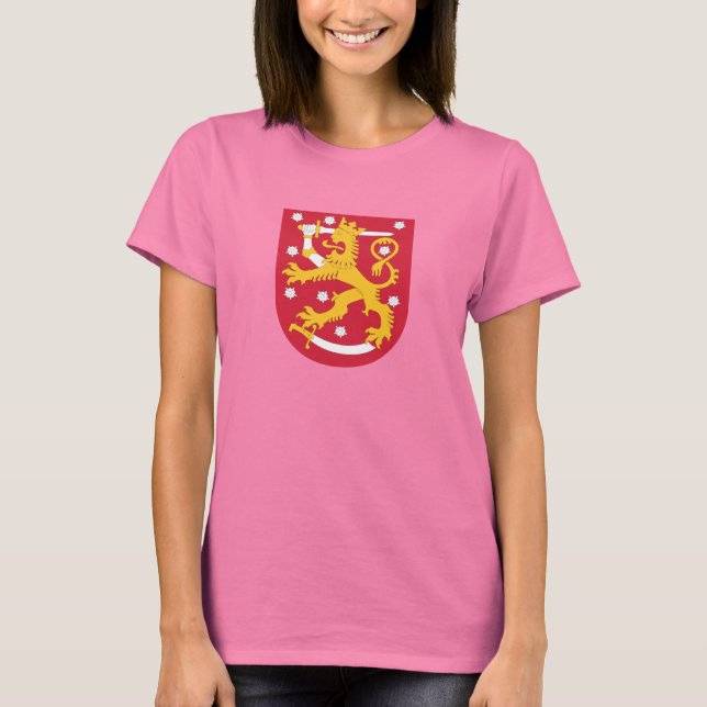 Camiseta Casaco de armas da Finlândia (Frente)