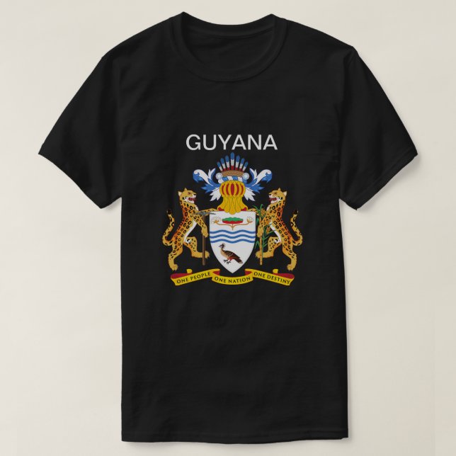 Camiseta Casaco de Armas da Guiana (Frente do Design)
