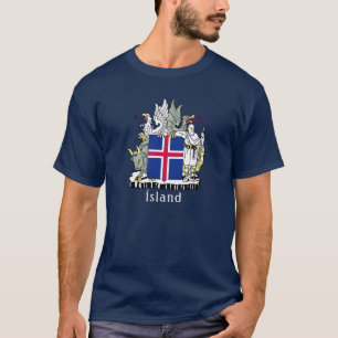 Camiseta Casaco de Armas da Islândia