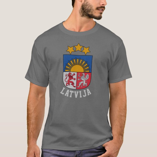 Camiseta Casaco de armas da Letónia (Frente)