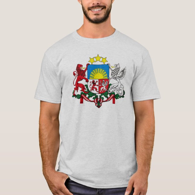Camiseta Casaco de armas da Letónia (Frente)