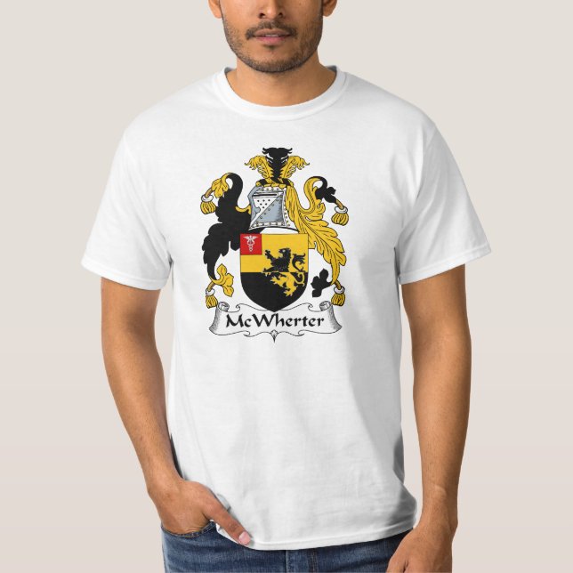 Camiseta Casaco de armas da McWherter Family Crest (Frente)