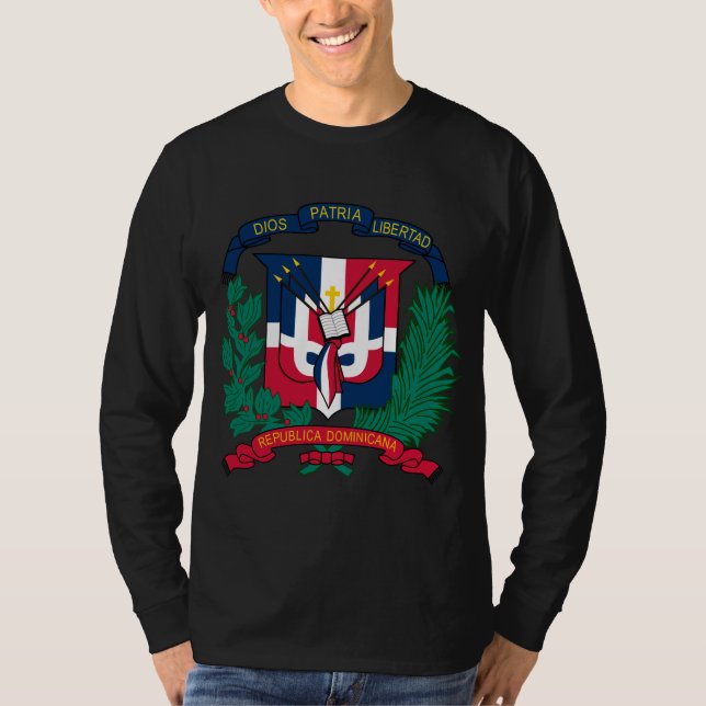 Camiseta Casaco de armas da República Dominicana DO (Frente)
