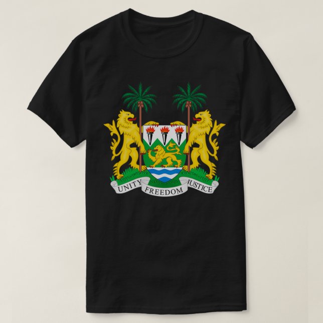 Camiseta Casaco de armas da Serra Leoa (Frente do Design)