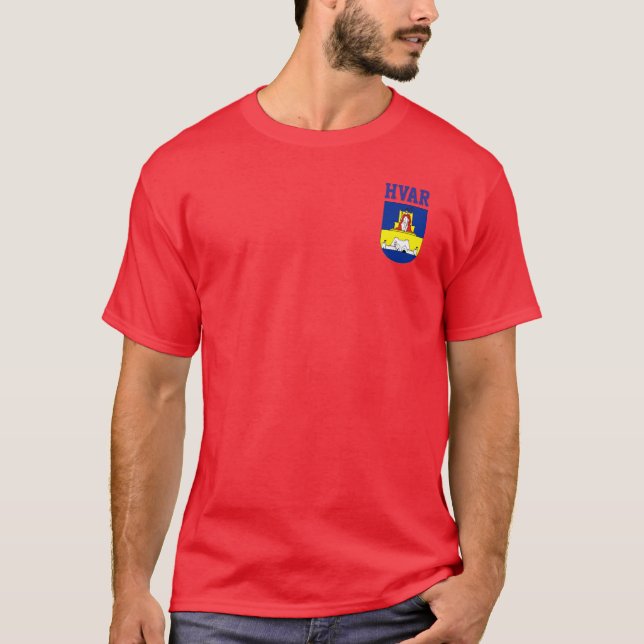 Camiseta Casaco de armas de Hvar - Croácia (Frente)