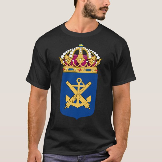 Camiseta Casaco de armas do Marinho sueco (Frente)