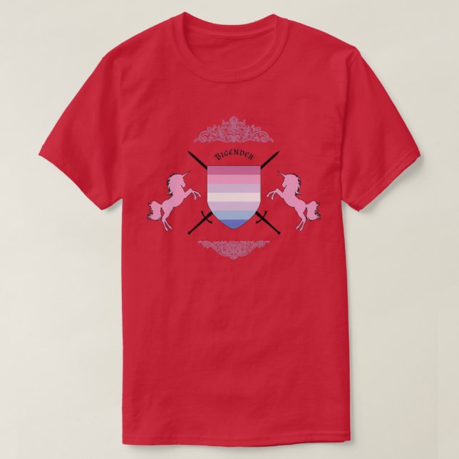 Camiseta Casaco de armas do Orgulho Bigender (Frente do Design)