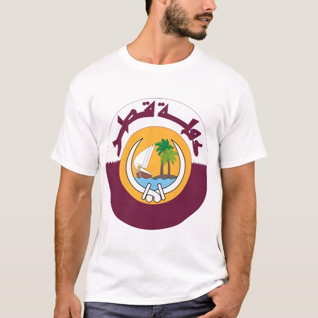 Camiseta casaco de armas do Qatar (Frente)