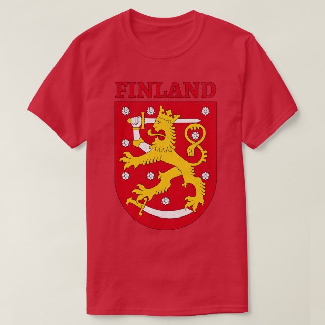 Camiseta Casaco de armas finlandesas (Frente do Design)