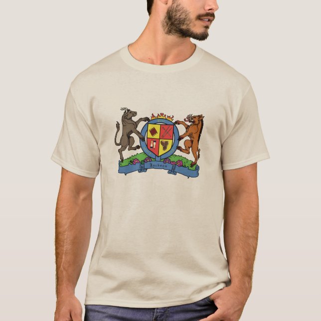 Camiseta Casaco de armas para CHURRASCO de touro e javalis (Frente)