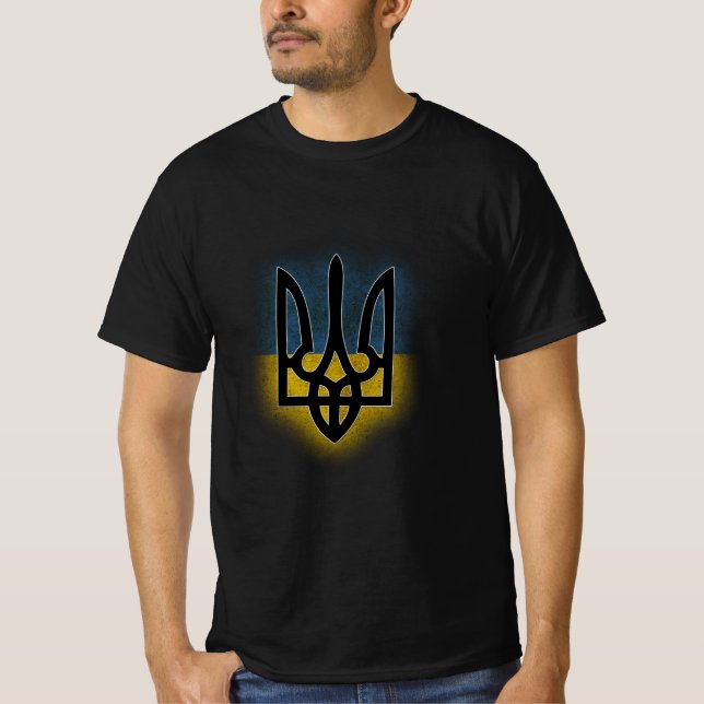 Camiseta Casaco de Armas Ucraniano Tryzub (Frente)