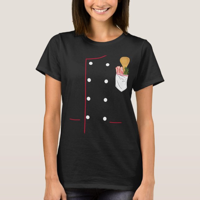 Camiseta Casaco de Arte De Chef Engraçado Culinário Para Cu (Frente)