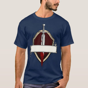 Camiseta Casaco De Banner De Espada De Braços Medieval Luta