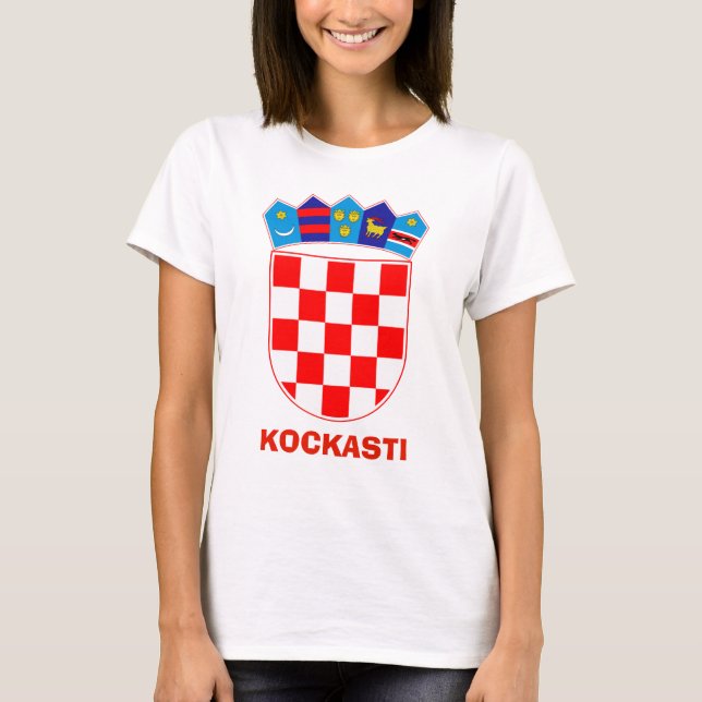 Camiseta Casaco de Braços Croácia Kockasti T-Shirt (Frente)