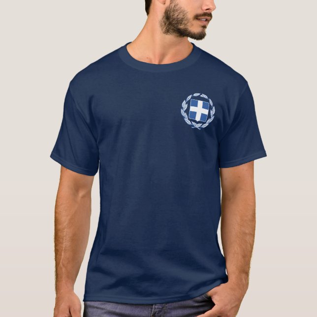 Camiseta Casaco de braços de Grécia (Frente)
