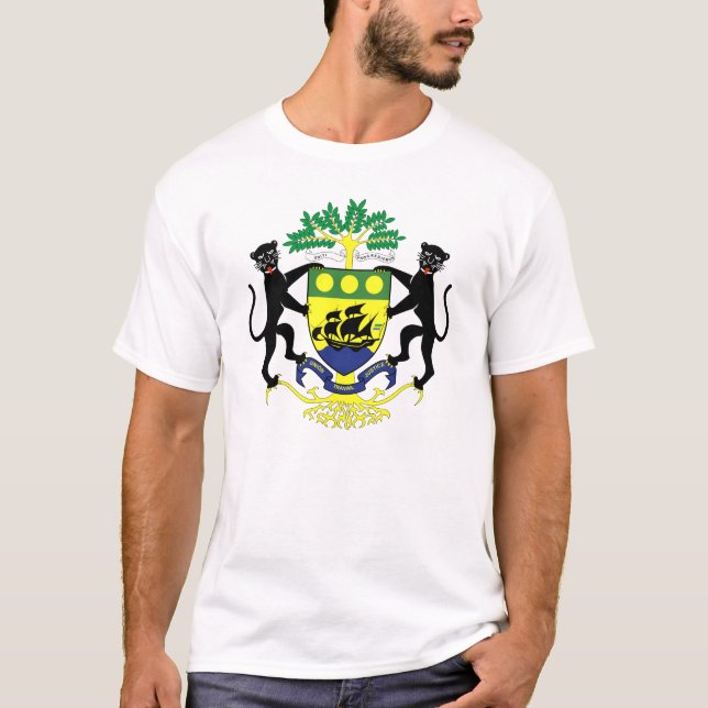 Camiseta Casaco de braços do Gabão T-Shirt (Frente)
