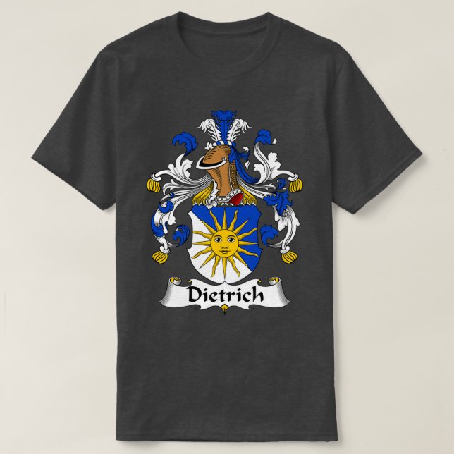 Camiseta Casaco de Dietrich da Guarda Familiar de Armas (Frente do Design)