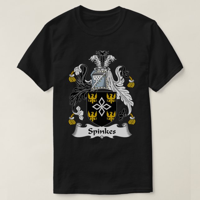 Camiseta Casaco de Espinadas de Guarda Familiar de Armas (Frente do Design)