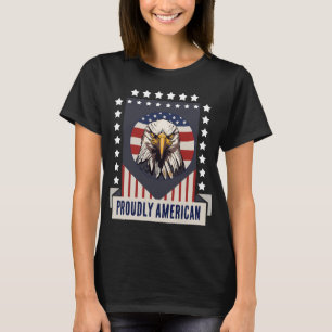 Camiseta Casaco de Ganga com Águia Americana Orgulhosamente