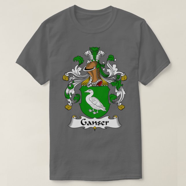 Camiseta Casaco de Ganser da Guarda Familiar de Armas (Frente do Design)