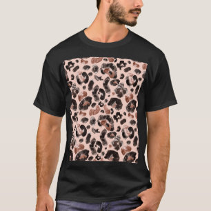 Camiseta Casaco de leopardo, padrão sem descontinuidades da
