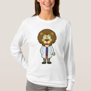 Camiseta Casaco de médico do Leão Médico