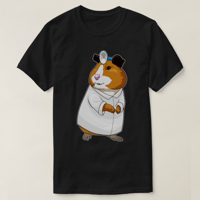 Camiseta Casaco de Médicos de Hamster (Frente do Design)