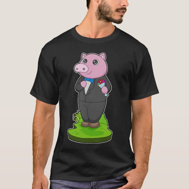 Camiseta Casaco de Noivo Porco (Frente)