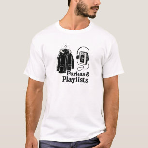 Camiseta Casaco Preto Retro Citação de Música Mixtape