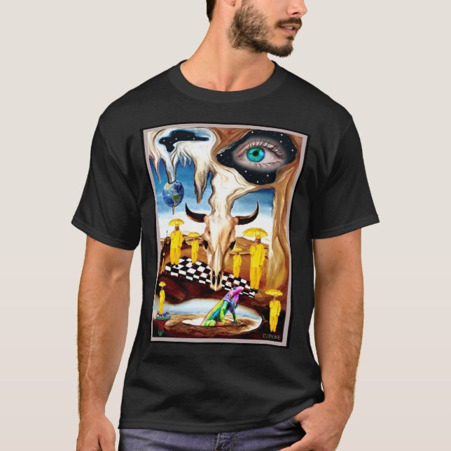 Camiseta Casacos de chuva no deserto (Frente)