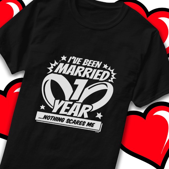 Camiseta Casado 1 Ano Engraçado 1rua Aniversário de Casamen (Criador carregado)