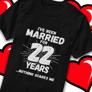 Camiseta Casado 22 Anos Engraçado 22º Aniversário de Casame