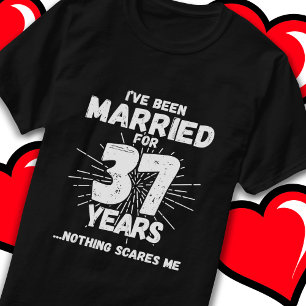 Camiseta Casado 37 Anos Engraçado 37.º Aniversário de Casam