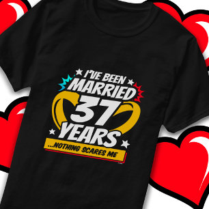 Camiseta Casado 37 Anos Engraçado 37.º Aniversário de Casam