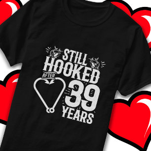 Camiseta Casado 39 anos pescando Engraçado 39 anos
