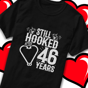Camiseta Casado 46 anos pescando Engraçado 46 anos
