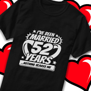 Camiseta Casado 52 Anos Engraçado 52º Aniversário de Casame