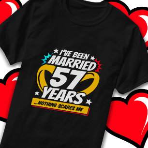 Camiseta Casado 57 Anos Engraçado 57.º Aniversário de Casam